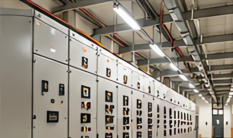 Sala de tableros eléctricos industriales